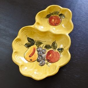 Vintage 1960s Maurice of California USA Art Pottery Chip & Dip Serving Dish